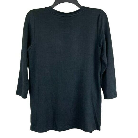 BOBEAU Women Pullover Side Button Crew Neck Top Size S - Picture 2 of 5